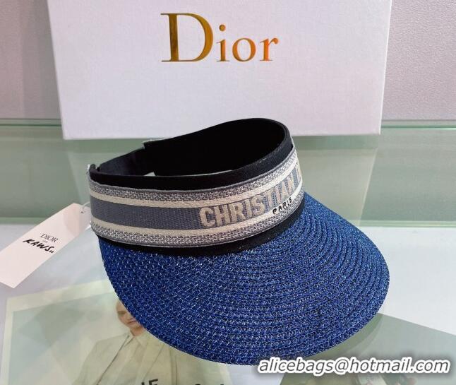 Trendy Design Dior Straw Visor Hat 053131 Royal Blue 2022