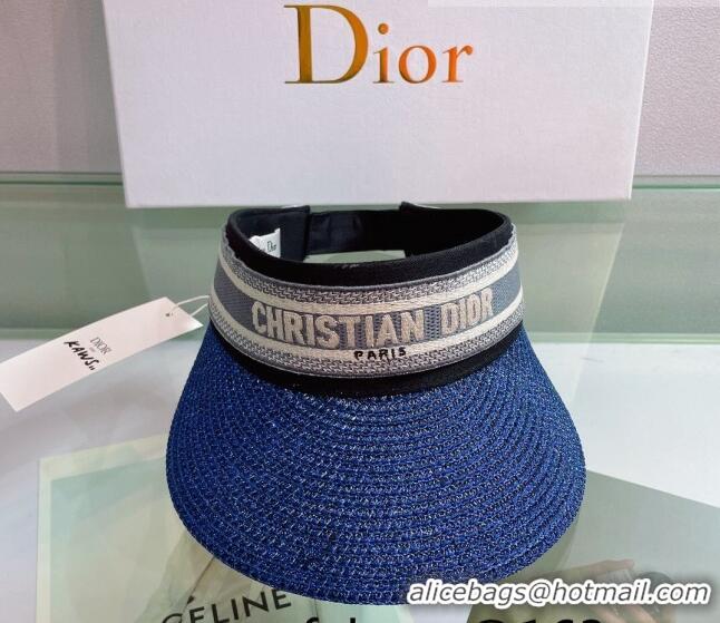 Trendy Design Dior Straw Visor Hat 053131 Royal Blue 2022