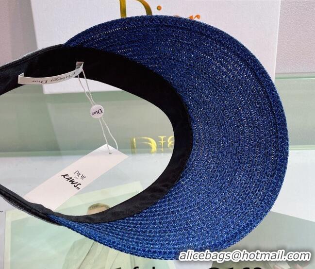 Trendy Design Dior Straw Visor Hat 053131 Royal Blue 2022