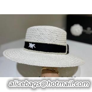 Pretty Style Dior Straw Wide Brim Hat 053148 White 2022