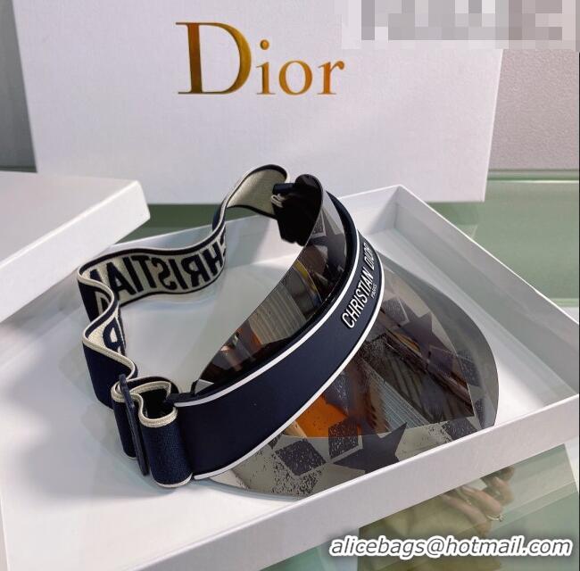 Famous Brand Dior DiorClub V1U Oblique Visor Hat DH2453 Grey/Blue 2022