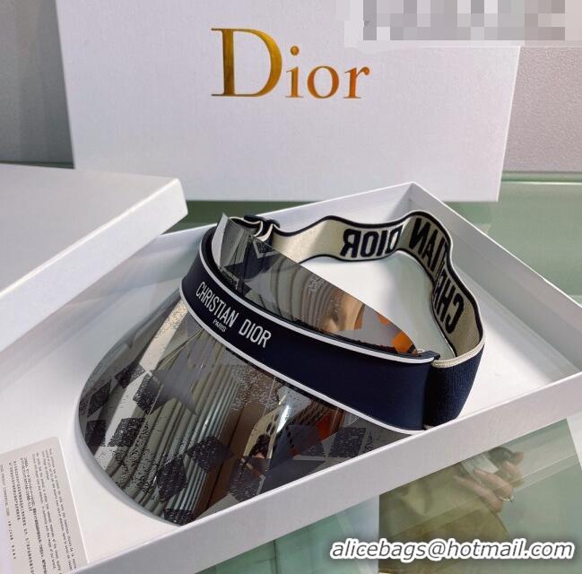 Famous Brand Dior DiorClub V1U Oblique Visor Hat DH2453 Grey/Blue 2022