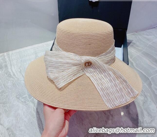 Good Product Dior Straw Wide Brim Hat 0727 Beige 2022