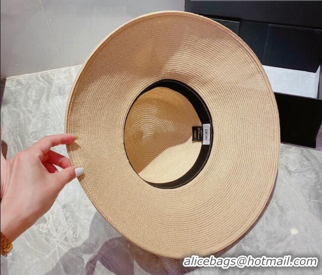 Good Product Dior Straw Wide Brim Hat 0727 Beige 2022