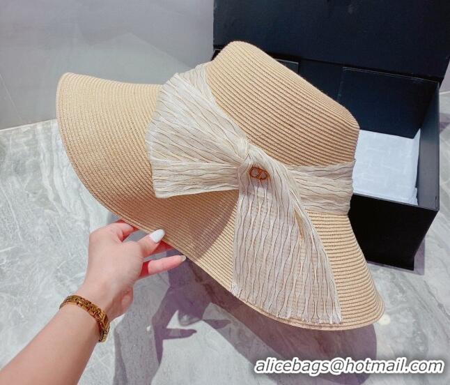 Good Product Dior Straw Wide Brim Hat 0727 Beige 2022