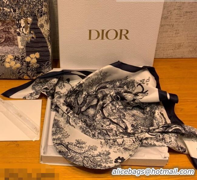 Classic Best Dior Silk Visor Hat in Blue Multicolor Toile de Jouy Reverse 0816 2022