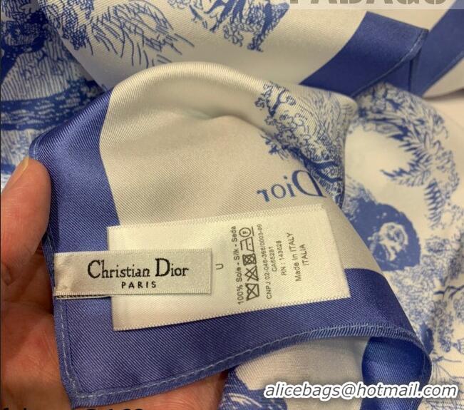 Duplicate Dior Silk Visor Hat in Light Blue Toile de Jouy Reverse CH0816 2022