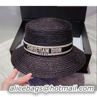 Top Quality Dior Straw Hat DSH81701 Black 2022