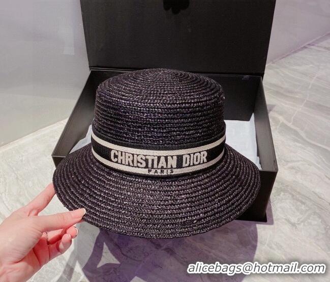 Top Quality Dior Straw Hat DSH81701 Black 2022