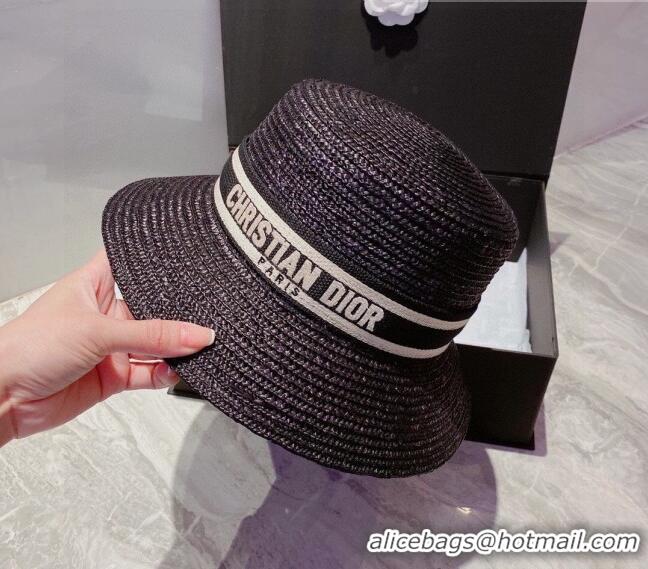 Top Quality Dior Straw Hat DSH81701 Black 2022