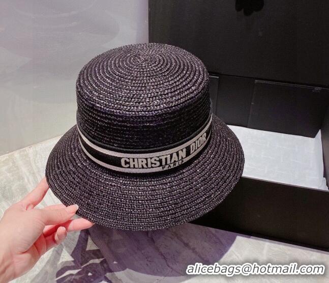 Top Quality Dior Straw Hat DSH81701 Black 2022