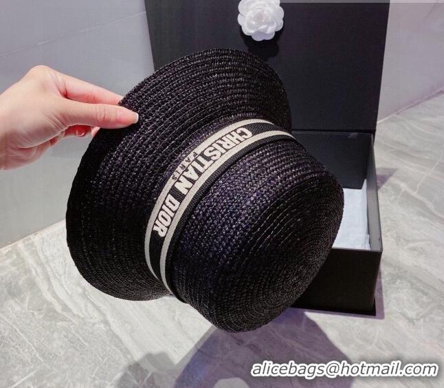 Top Quality Dior Straw Hat DSH81701 Black 2022