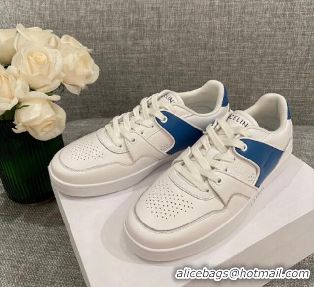 Discount Celine White Leather Sneakers Blue 062132