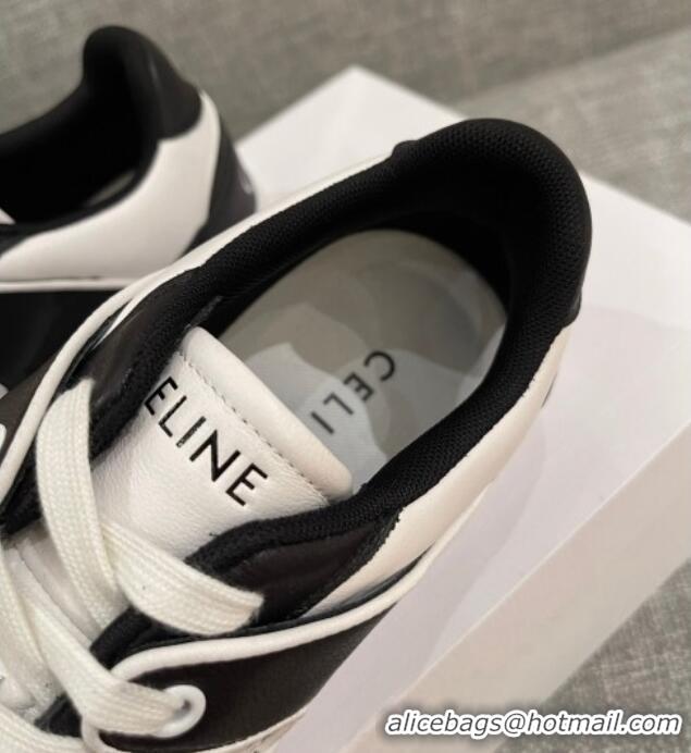 Low Cost Celine White Leather Sneakers Black 062133