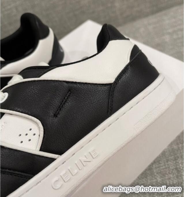 Low Cost Celine White Leather Sneakers Black 062133