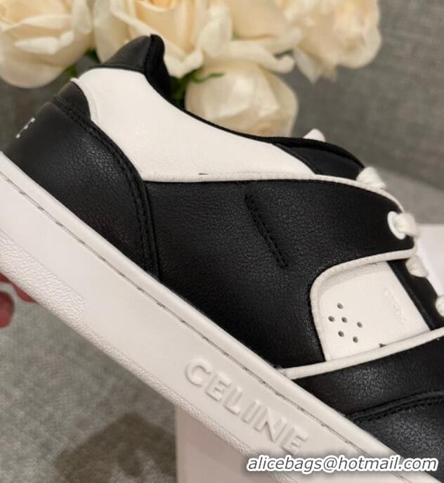 Low Cost Celine White Leather Sneakers Black 062133