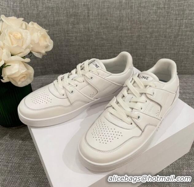 Unique Style Celine White Leather Sneakers White 062135