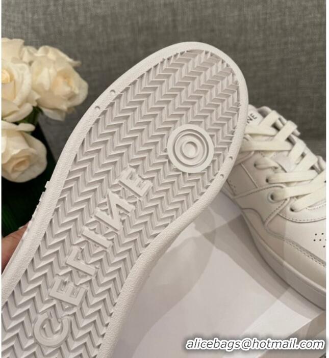 Unique Style Celine White Leather Sneakers White 062135