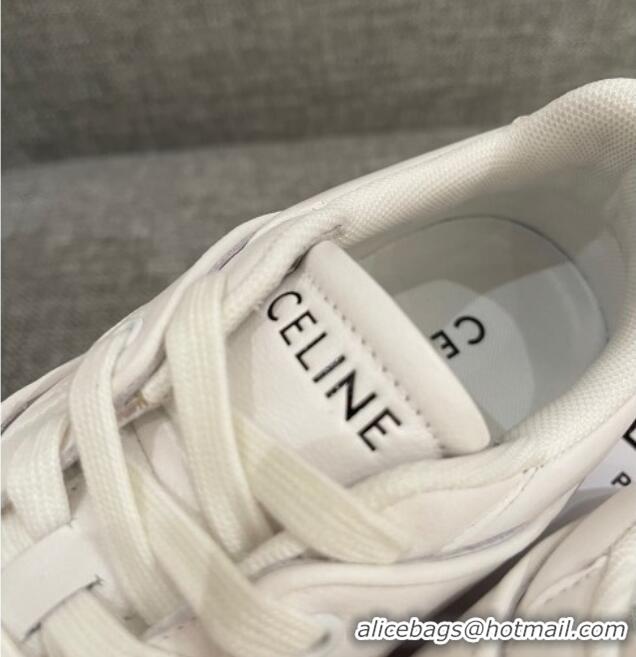 Unique Style Celine White Leather Sneakers White 062135