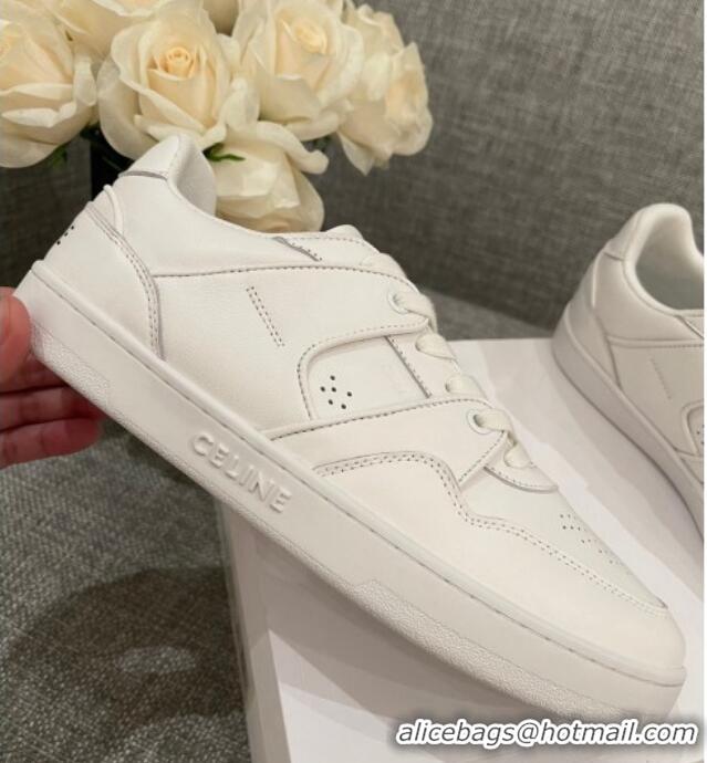 Unique Style Celine White Leather Sneakers White 062135