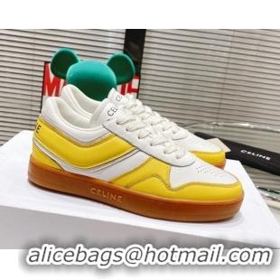 Low Price Celine Trainer Calfskin Low Sneakers Yellow 072008