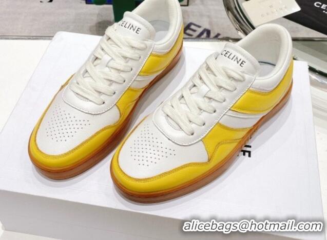 Low Price Celine Trainer Calfskin Low Sneakers Yellow 072008