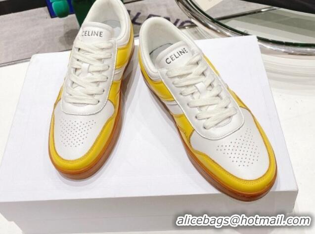 Low Price Celine Trainer Calfskin Low Sneakers Yellow 072008