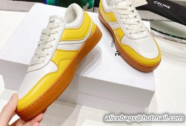 Low Price Celine Trainer Calfskin Low Sneakers Yellow 072008