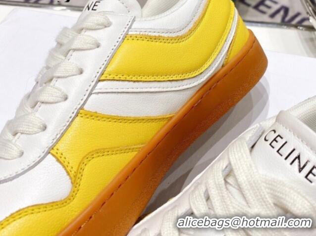 Low Price Celine Trainer Calfskin Low Sneakers Yellow 072008