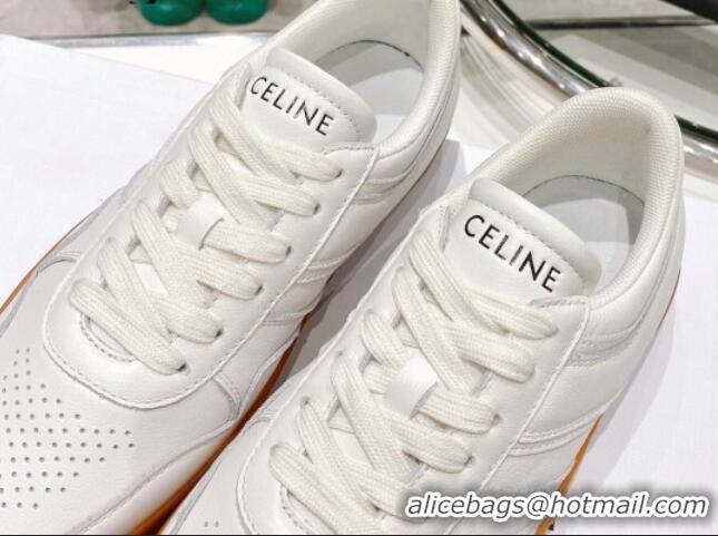 Pretty Style Celine Trainer Calfskin Low Sneakers White 072009