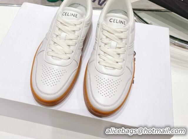 Pretty Style Celine Trainer Calfskin Low Sneakers White 072009