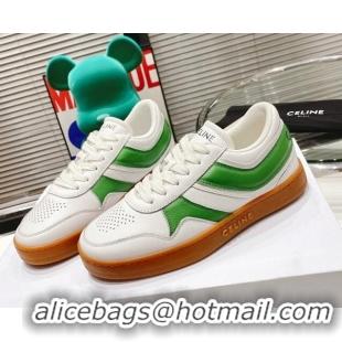 Popular Style Celine Trainer Calfskin Low Sneakers Green 072013