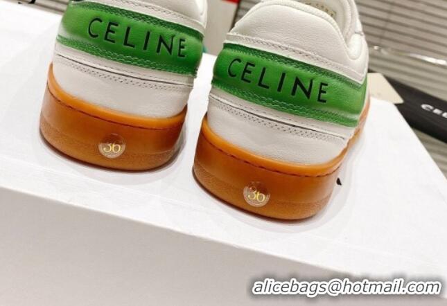 Popular Style Celine Trainer Calfskin Low Sneakers Green 072013