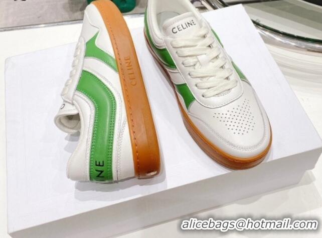 Popular Style Celine Trainer Calfskin Low Sneakers Green 072013