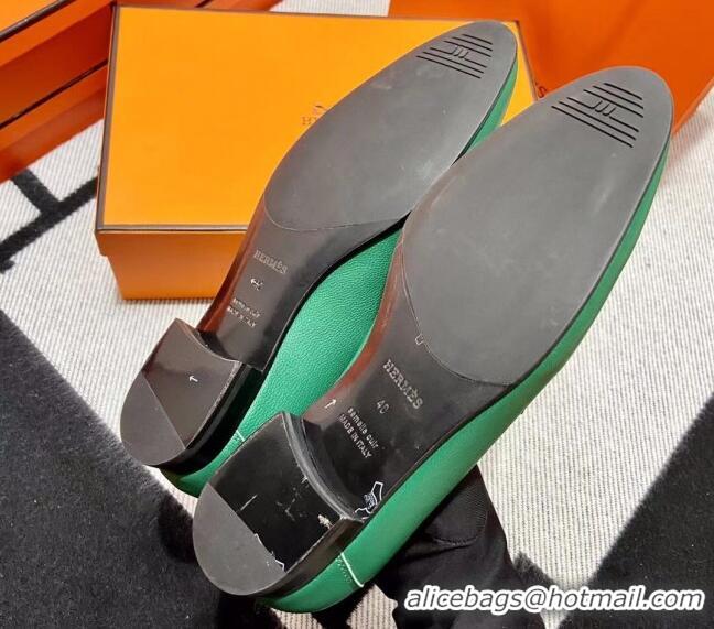 Best Grade Hermes Pairs Loafer in Calfskin Green 0611051