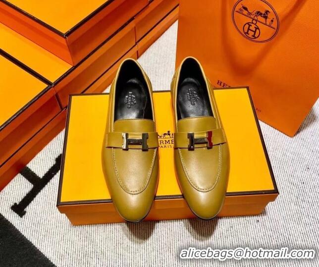 Hot Style Hermes Pairs Loafer in Calfskin Brown/Black 611055