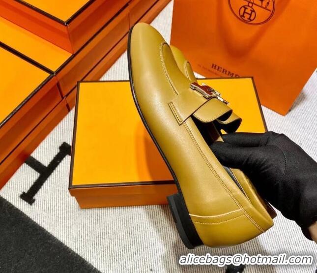 Hot Style Hermes Pairs Loafer in Calfskin Brown/Black 611055