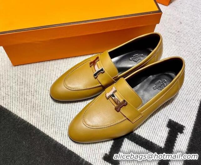 Hot Style Hermes Pairs Loafer in Calfskin Brown/Black 611055