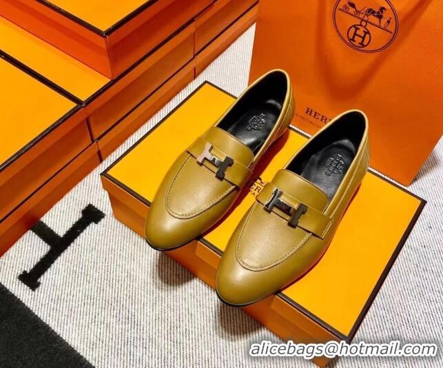 Hot Style Hermes Pairs Loafer in Calfskin Brown/Black 611055