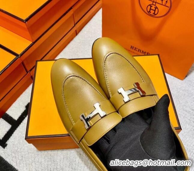 Hot Style Hermes Pairs Loafer in Calfskin Brown/Black 611055