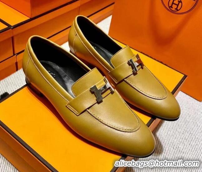 Hot Style Hermes Pairs Loafer in Calfskin Brown/Black 611055