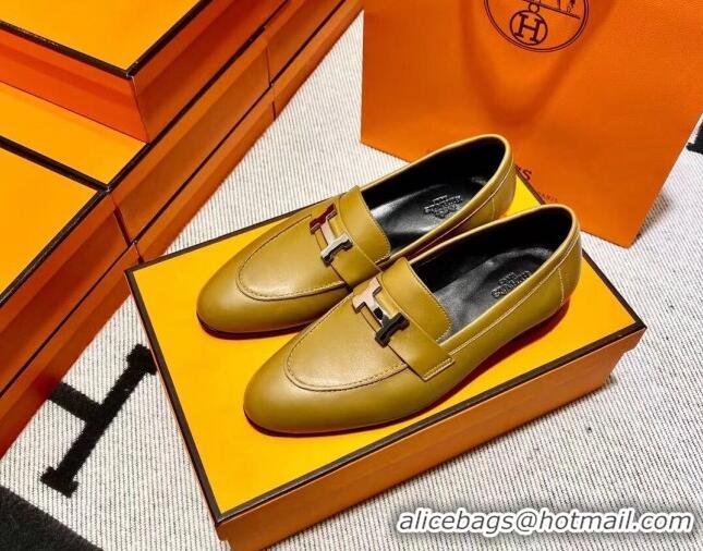 Hot Style Hermes Pairs Loafer in Calfskin Brown/Black 611055