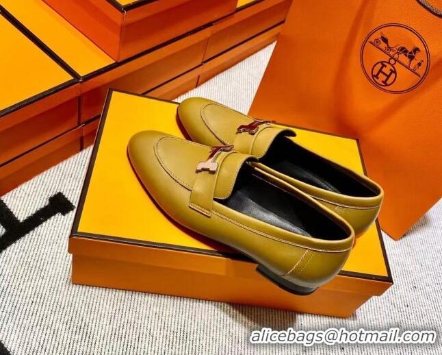 Hot Style Hermes Pairs Loafer in Calfskin Brown/Black 611055