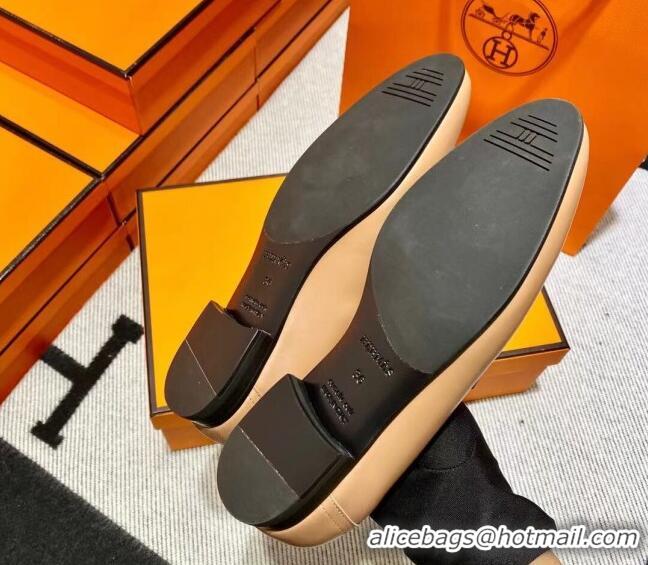 Top Grade Hermes Pairs Loafer in Calfskin Light Brown/Black 0611056