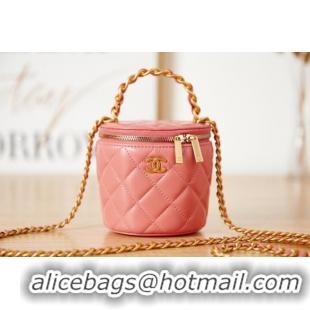 Good Product CHANEL VANITY WITH CHAIN Lambskin & Gold-Tone Metal AS2873 Pink