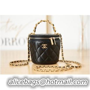 Good Product CHANEL VANITY WITH CHAIN Lambskin & Gold-Tone Metal AS2873 black