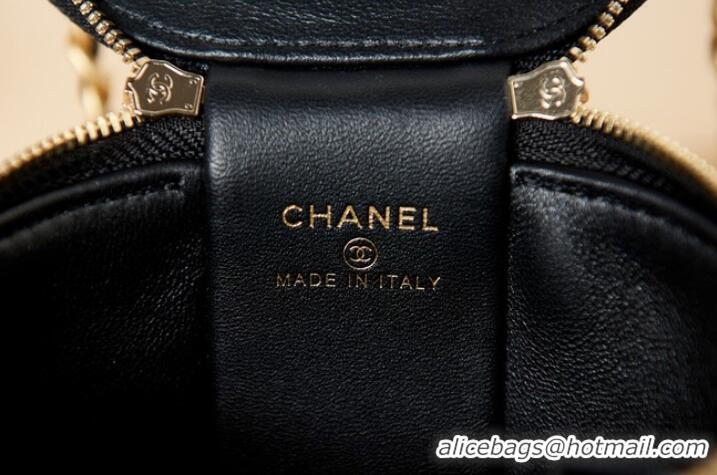 Good Product CHANEL VANITY WITH CHAIN Lambskin & Gold-Tone Metal AS2873 black