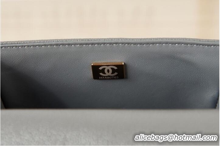 Shop Grade SMALL BOY CHANEL MESSENGER BAG Grained Calfskin & Gold-Tone Metal AS3350 Dark Gray