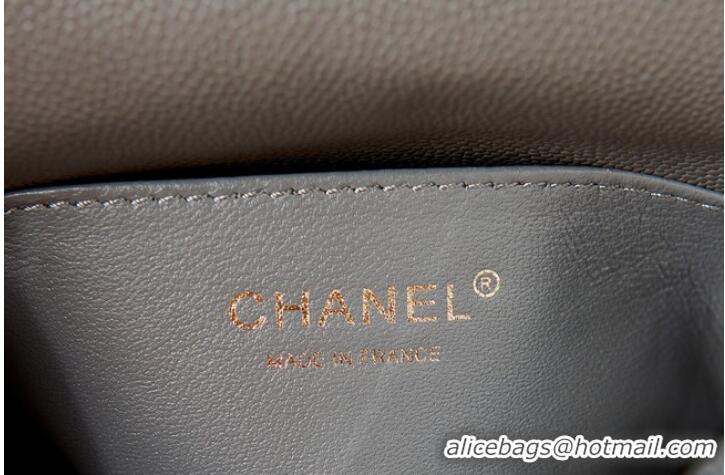 Shop Grade SMALL BOY CHANEL MESSENGER BAG Grained Calfskin & Gold-Tone Metal AS3350 Dark Gray