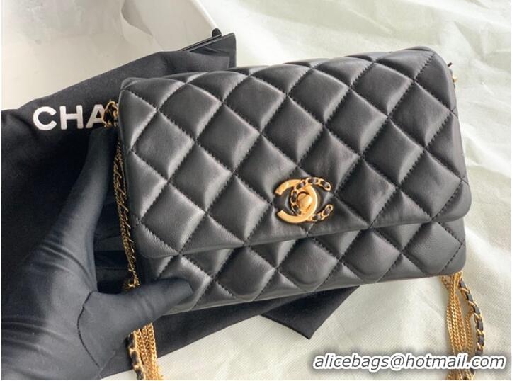 Buy New Chanel MINI FLAP BAG Lambskin & Gold-Tone Metal AS3378 black